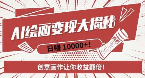AI梦境绘画致富秘籍，复制粘贴，新手也能快速掌握，创意画作让你收益翻倍优创云网-专注分享网络创业项目落地实操课程 – 全网首发_高质量创业项目输出优创云网
