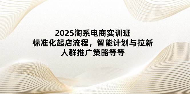 2025淘系电商实训班：标准化起店流程，智能计划与拉新，人群推广策略等等优创云网-专注分享网络创业项目落地实操课程 – 全网首发_高质量创业项目输出优创云网