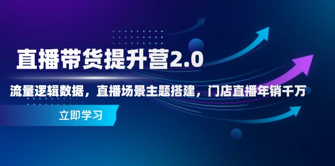 直播带货提升营2.0：流量逻辑数据，直播场景主题搭建，门店直播年销千万优创云网-专注分享网络创业项目落地实操课程 – 全网首发_高质量创业项目输出优创云网