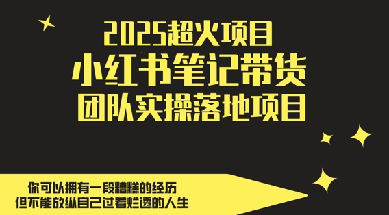2025超火项目，副业最佳选择，小红书笔记带货团队实操落地项目，，轻松日入5张优创云网-专注分享网络创业项目落地实操课程 – 全网首发_高质量创业项目输出优创云网
