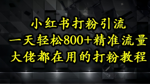 小红书打粉引流，一天轻松500+精准流量，大佬都在用的打粉教程优创云网-专注分享网络创业项目落地实操课程 – 全网首发_高质量创业项目输出优创云网