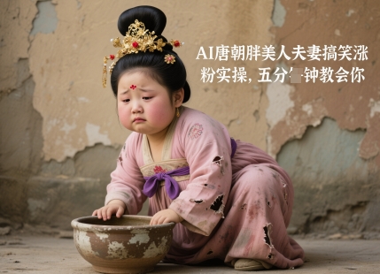 AI唐朝胖美人夫妻搞笑涨粉实操，五分钟教会你优创云网-专注分享网络创业项目落地实操课程 – 全网首发_高质量创业项目输出优创云网