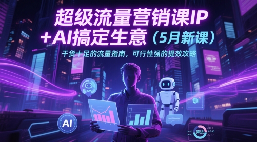 超级流量营销课IP+AI搞定生意(5月新课)干货十足的流量指南，可行性强的提效攻略优创云网-专注分享网络创业项目落地实操课程 – 全网首发_高质量创业项目输出优创云网