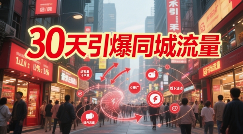 30天引爆同城流量：团购篇 认知篇 流量篇 来客篇 达人篇 老板人设IP篇 投流篇优创云网-专注分享网络创业项目落地实操课程 – 全网首发_高质量创业项目输出优创云网