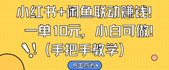 小红书+闲鱼联动挣钱，一单10元，小白可做优创云网-专注分享网络创业项目落地实操课程 – 全网首发_高质量创业项目输出优创云网