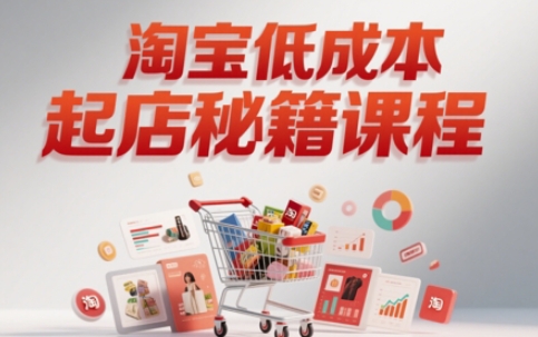 淘宝低成本起店系统课，助你快速起店，实现弯道超车优创云网-专注分享网络创业项目落地实操课程 – 全网首发_高质量创业项目输出优创云网