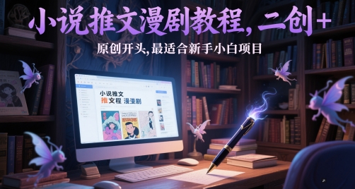 小说推文漫剧教程，二创+原创开头，最适合新手小白项目优创云网-专注分享网络创业项目落地实操课程 – 全网首发_高质量创业项目输出优创云网