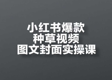 小红书爆款种草视频图文封面实操课，​开店、选品、引流、变现全流程优创云网-专注分享网络创业项目落地实操课程 – 全网首发_高质量创业项目输出优创云网
