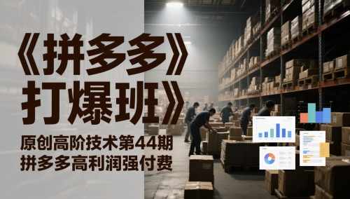 《拼多多打爆班》原创高阶技术第44期，拼多多高利润强付费优创云网-专注分享网络创业项目落地实操课程 – 全网首发_高质量创业项目输出优创云网