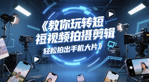 教你玩转短视频拍摄剪辑，轻松拍出手机大片优创云网-专注分享网络创业项目落地实操课程 – 全网首发_高质量创业项目输出优创云网