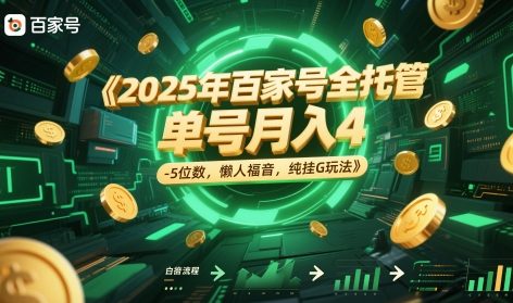 2025年百家号全托管，单号月入4-5位数，懒人福音，纯挂G玩法【揭秘】优创云网-专注分享网络创业项目落地实操课程 – 全网首发_高质量创业项目输出优创云网