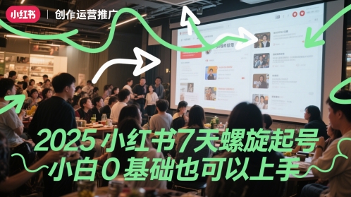 2025小红书7天螺旋起号，小白0基础也可以上手优创云网-专注分享网络创业项目落地实操课程 – 全网首发_高质量创业项目输出优创云网