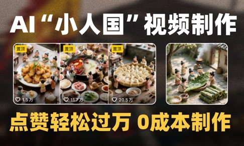 爆款1000W+播放微缩景观迷你小人国AI视频0成本制作全流程教学优创云网-专注分享网络创业项目落地实操课程 – 全网首发_高质量创业项目输出优创云网