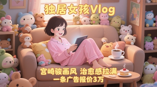 单个账号涨粉71W！用AI制作独居女孩Vlog，宫崎骏画风，治愈感拉满，一条广告报价3W优创云网-专注分享网络创业项目落地实操课程 – 全网首发_高质量创业项目输出优创云网