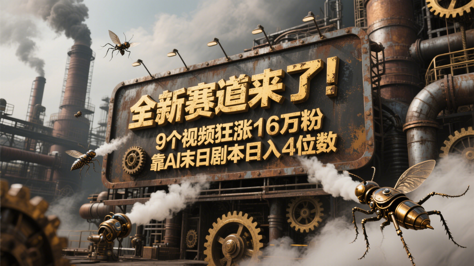全新赛道来了！9个视频狂涨16万粉，靠AI末日剧本日入4位数，评论区爆肝追更！优创云网-专注分享网络创业项目落地实操课程 – 全网首发_高质量创业项目输出优创云网