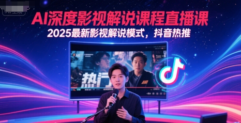AI深度影视解说课程直播课，2025最新影视解说模式，抖音热推优创云网-专注分享网络创业项目落地实操课程 – 全网首发_高质量创业项目输出优创云网