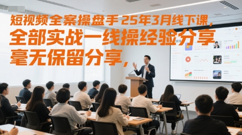 短视频全案操盘手25年3月线下课，全部实战一线操盘手经验分享，毫无保留分享，全是干货优创云网-专注分享网络创业项目落地实操课程 – 全网首发_高质量创业项目输出优创云网