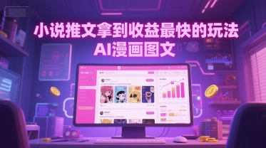 小说推文拿到收益最快的玩法，AI漫画图文优创云网-专注分享网络创业项目落地实操课程 – 全网首发_高质量创业项目输出优创云网
