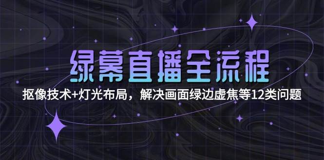 绿幕直播全流程：抠像技术+灯光布局，解决画面绿边虚焦等12类问题优创云网-专注分享网络创业项目落地实操课程 – 全网首发_高质量创业项目输出优创云网