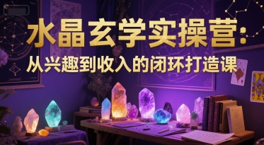 水晶玄学实操营：从兴趣到收入的闭环打造课优创云网-专注分享网络创业项目落地实操课程 – 全网首发_高质量创业项目输出优创云网