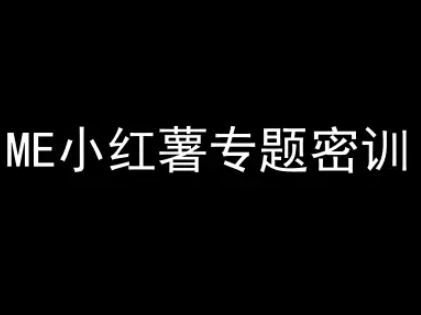 ME小红薯专题密训-小红书电商教程优创云网-专注分享网络创业项目落地实操课程 – 全网首发_高质量创业项目输出优创云网