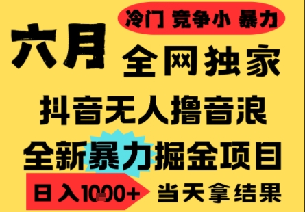 25年6月高爆抖音无人直播最新撸音浪掘金项目，小白可做，无脑日入1k+，门槛低可批量矩阵【揭秘】优创云网-专注分享网络创业项目落地实操课程 – 全网首发_高质量创业项目输出优创云网