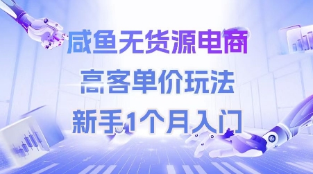 咸鱼无货源电商，高客单价玩法，新手1个月入门优创云网-专注分享网络创业项目落地实操课程 – 全网首发_高质量创业项目输出优创云网