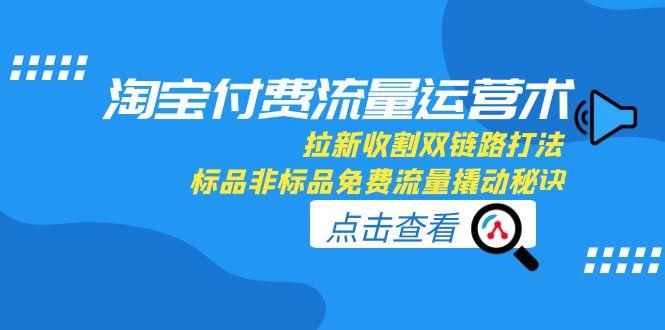 淘宝付费流量运营术，拉新收割双链路打法，标品非标品免费流量撬动秘诀优创云网-专注分享网络创业项目落地实操课程 – 全网首发_高质量创业项目输出优创云网