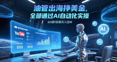 油管出海挣美金，全部通过AI自动化实操，从0到1实现月入过W优创云网-专注分享网络创业项目落地实操课程 – 全网首发_高质量创业项目输出优创云网