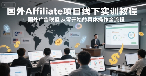 国外Affiliate项目线下实训教程，国外广告联盟从零开始的具体操作全流程优创云网-专注分享网络创业项目落地实操课程 – 全网首发_高质量创业项目输出优创云网