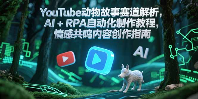YouTube动物故事赛道解析，AI+RPA自动化制作教程，情感共鸣内容创作指南优创云网-专注分享网络创业项目落地实操课程 – 全网首发_高质量创业项目输出优创云网
