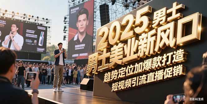 2025男士美业新风口，趋势定位加爆款打造，短视频引流直播促销优创云网-专注分享网络创业项目落地实操课程 – 全网首发_高质量创业项目输出优创云网