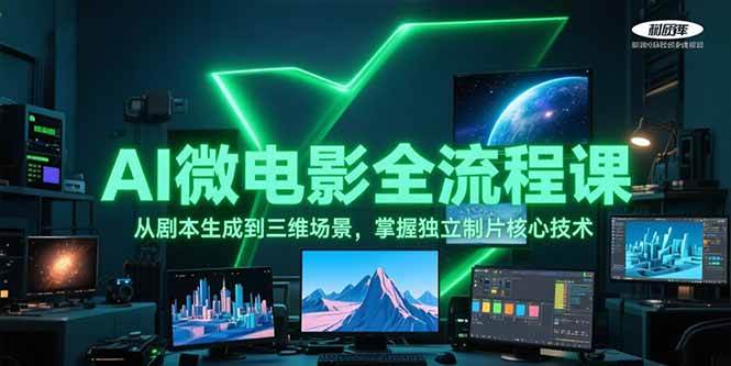 AI微电影全流程课，从剧本生成到三维场景，掌握独立制片核心技术优创云网-专注分享网络创业项目落地实操课程 – 全网首发_高质量创业项目输出优创云网