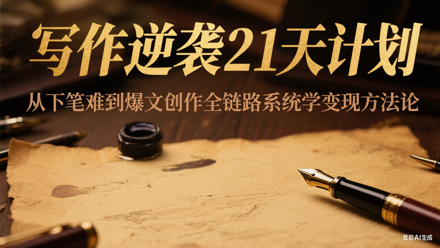 写作逆袭21天计划：从下笔难到爆文创作全链路系统学变现方法论优创云网-专注分享网络创业项目落地实操课程 – 全网首发_高质量创业项目输出优创云网