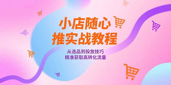 小店随心推实战教程，从选品到投放技巧，精准获取高转化流量优创云网-专注分享网络创业项目落地实操课程 – 全网首发_高质量创业项目输出优创云网