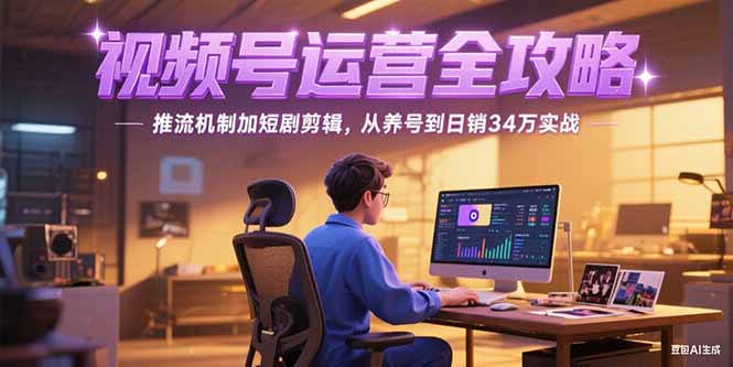 2025视频号运营全攻略，推流机制加短剧剪辑，从养号到日销34万实战优创云网-专注分享网络创业项目落地实操课程 – 全网首发_高质量创业项目输出优创云网
