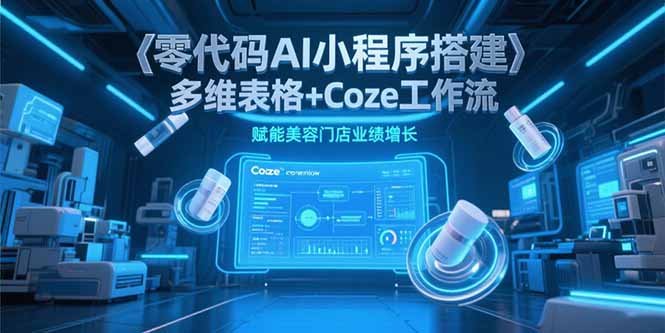 零代码AI小程序搭建，多维表格+Coze工作流，赋能美容门店业绩增长优创云网-专注分享网络创业项目落地实操课程 – 全网首发_高质量创业项目输出优创云网