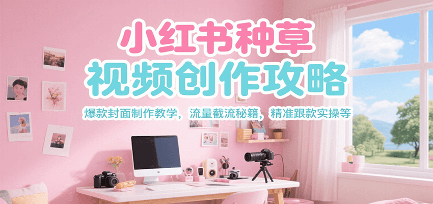 小红书种草视频创作攻略，爆款封面制作教学 ，流量截流秘籍 ，精准跟款实操等优创云网-专注分享网络创业项目落地实操课程 – 全网首发_高质量创业项目输出优创云网