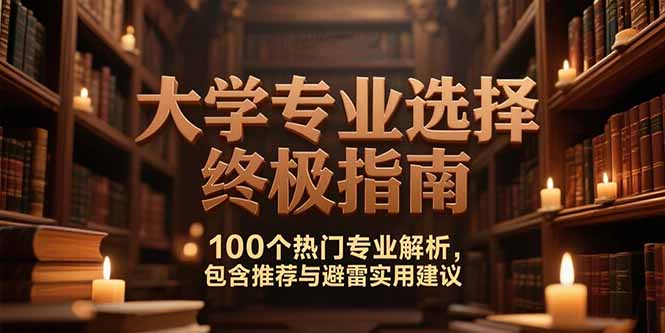 付费文：大学专业选择终极指南,100个热门专业解析,包含推荐与避雷实用建议优创云网-专注分享网络创业项目落地实操课程 – 全网首发_高质量创业项目输出优创云网