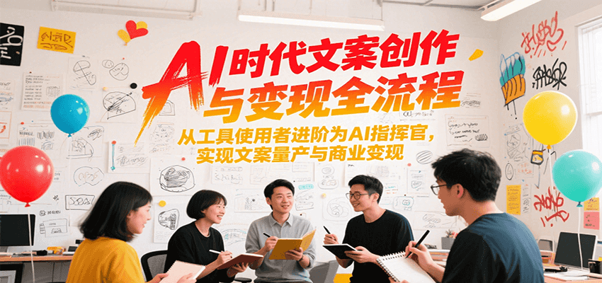 AI时代文案创作与变现全流程，从工具使用者进阶为AI指挥官，实现文案量产与商业变现优创云网-专注分享网络创业项目落地实操课程 – 全网首发_高质量创业项目输出优创云网