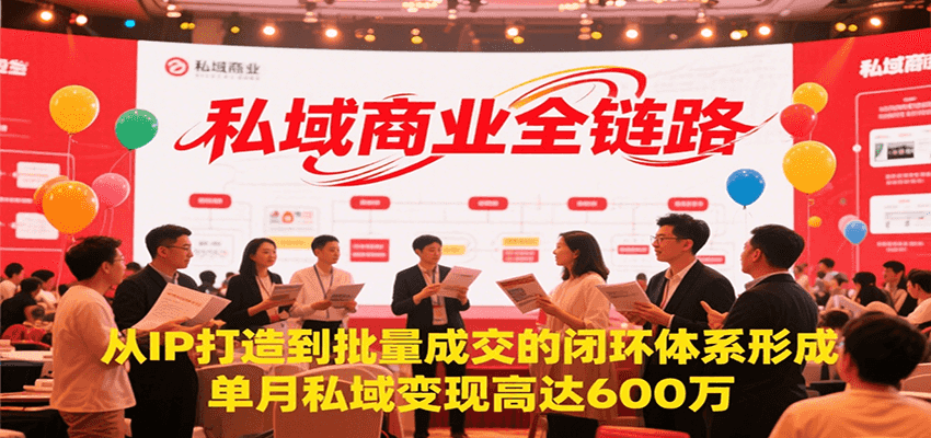 私域商业全链路，从IP打造到批量成交的闭环体系形成，单月私域变现600万优创云网-专注分享网络创业项目落地实操课程 – 全网首发_高质量创业项目输出优创云网
