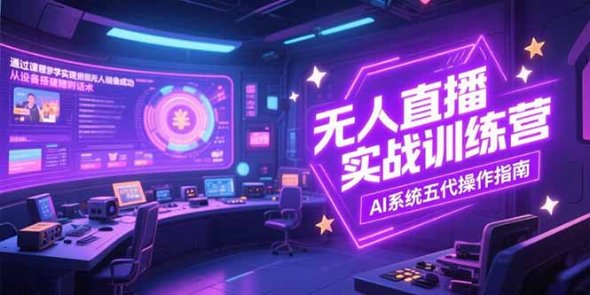 无人直播实操训练营，从设备搭建到话术，AI系统五代操作指南(7月更新优创云网-专注分享网络创业项目落地实操课程 – 全网首发_高质量创业项目输出优创云网