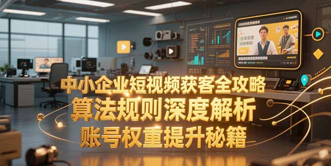 中小企业短视频获客全攻略，算法规则深度解析，账号权重提升秘籍优创云网-专注分享网络创业项目落地实操课程 – 全网首发_高质量创业项目输出优创云网