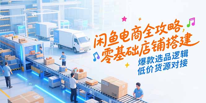 闲鱼电商全攻略，零基础店铺搭建，爆款选品逻辑，低价货源对接优创云网-专注分享网络创业项目落地实操课程 – 全网首发_高质量创业项目输出优创云网