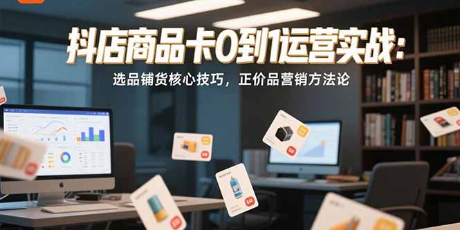 抖店商品卡0到1运营实战：选品铺货核心技巧，正价品营销方法论优创云网-专注分享网络创业项目落地实操课程 – 全网首发_高质量创业项目输出优创云网