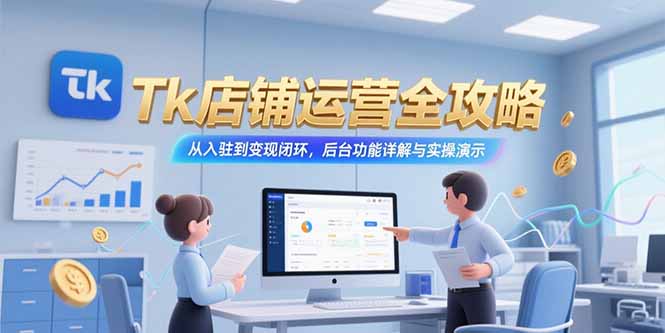 Tk店铺运营全攻略，从入驻到变现闭环，后台功能详解与实操演示优创云网-专注分享网络创业项目落地实操课程 – 全网首发_高质量创业项目输出优创云网