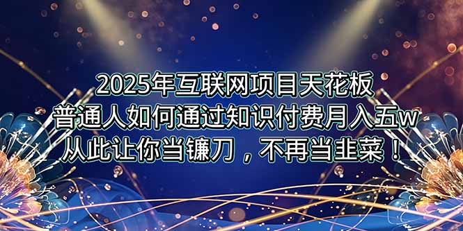 2025年互联网项目天花板，普通人如何通过卖项目实现逆风翻盘，月入5W＋！优创云网-专注分享网络创业项目落地实操课程 – 全网首发_高质量创业项目输出优创云网