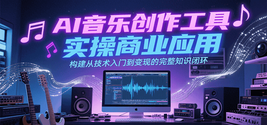 AI音乐创作工具实操商业应用，构建从技术入门到变现的完整知识闭环优创云网-专注分享网络创业项目落地实操课程 – 全网首发_高质量创业项目输出优创云网