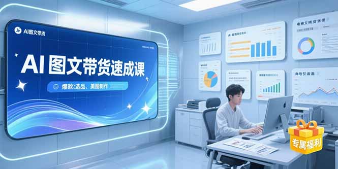 AI图文带货速成课，养号引流秘籍，爆款选品策略，美图制作全流程优创云网-专注分享网络创业项目落地实操课程 – 全网首发_高质量创业项目输出优创云网