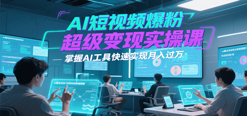 AI短视频爆粉超级变现实操课，掌握AI工具快速实现月入过万优创云网-专注分享网络创业项目落地实操课程 – 全网首发_高质量创业项目输出优创云网